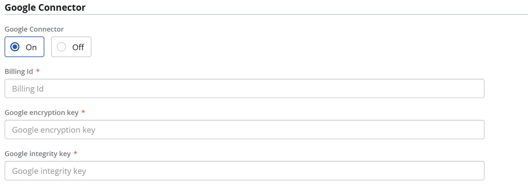 Google Connector Screen