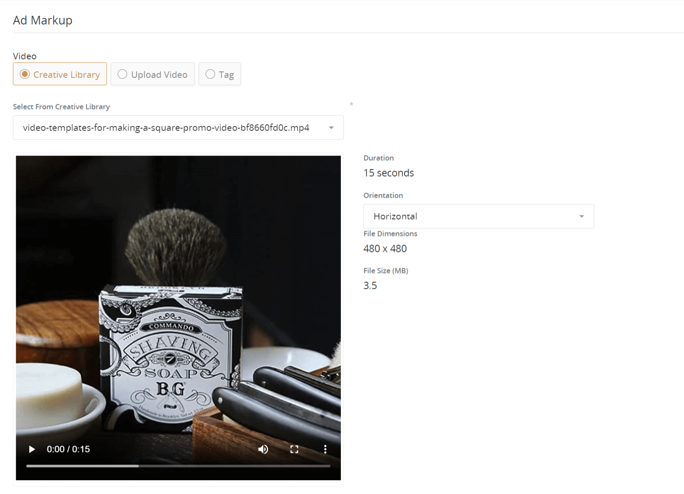 Upload and Set Up the Video Creative