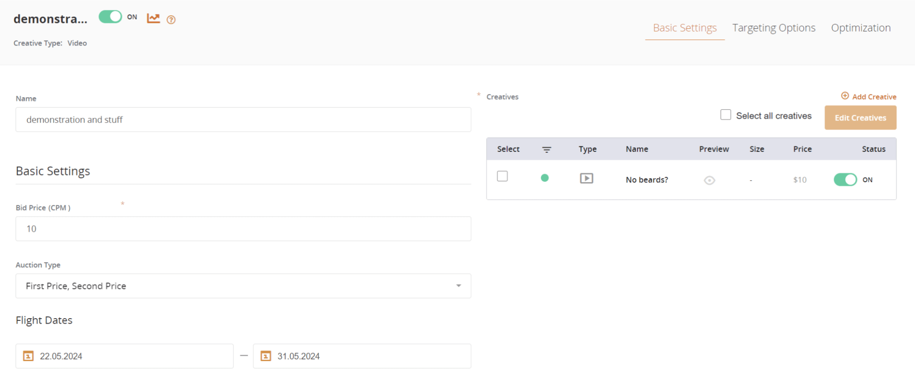 Review Your Campaign Settings