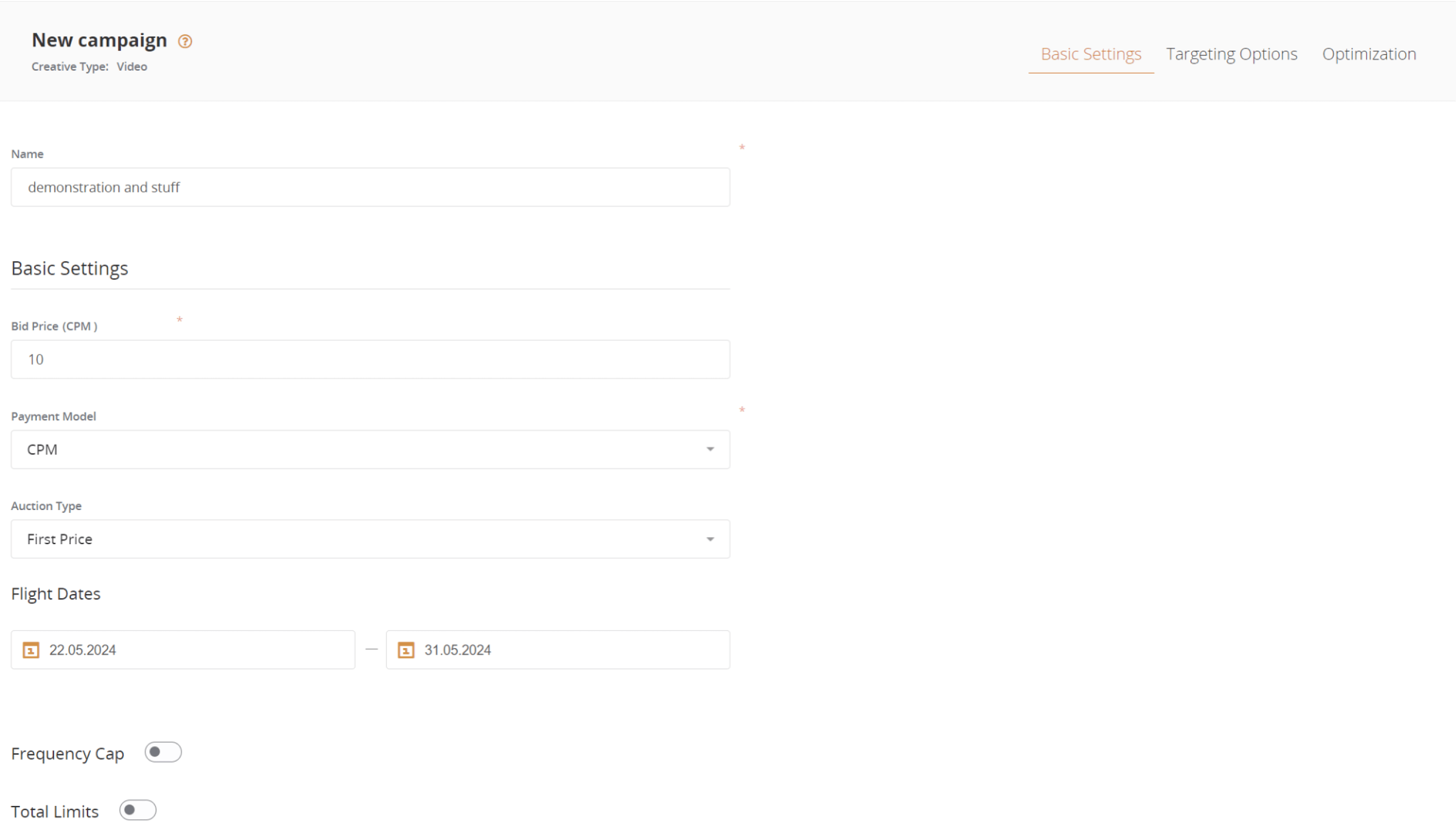 Set up a New Campaign