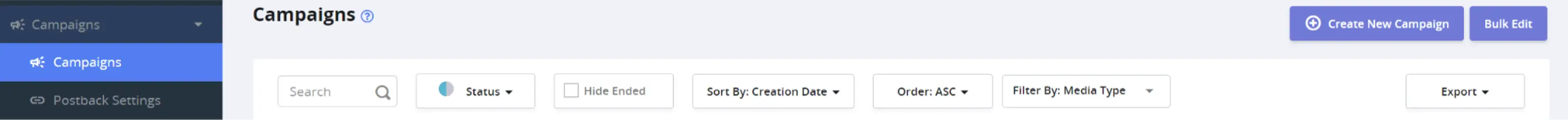 Create New Campaign from Screen