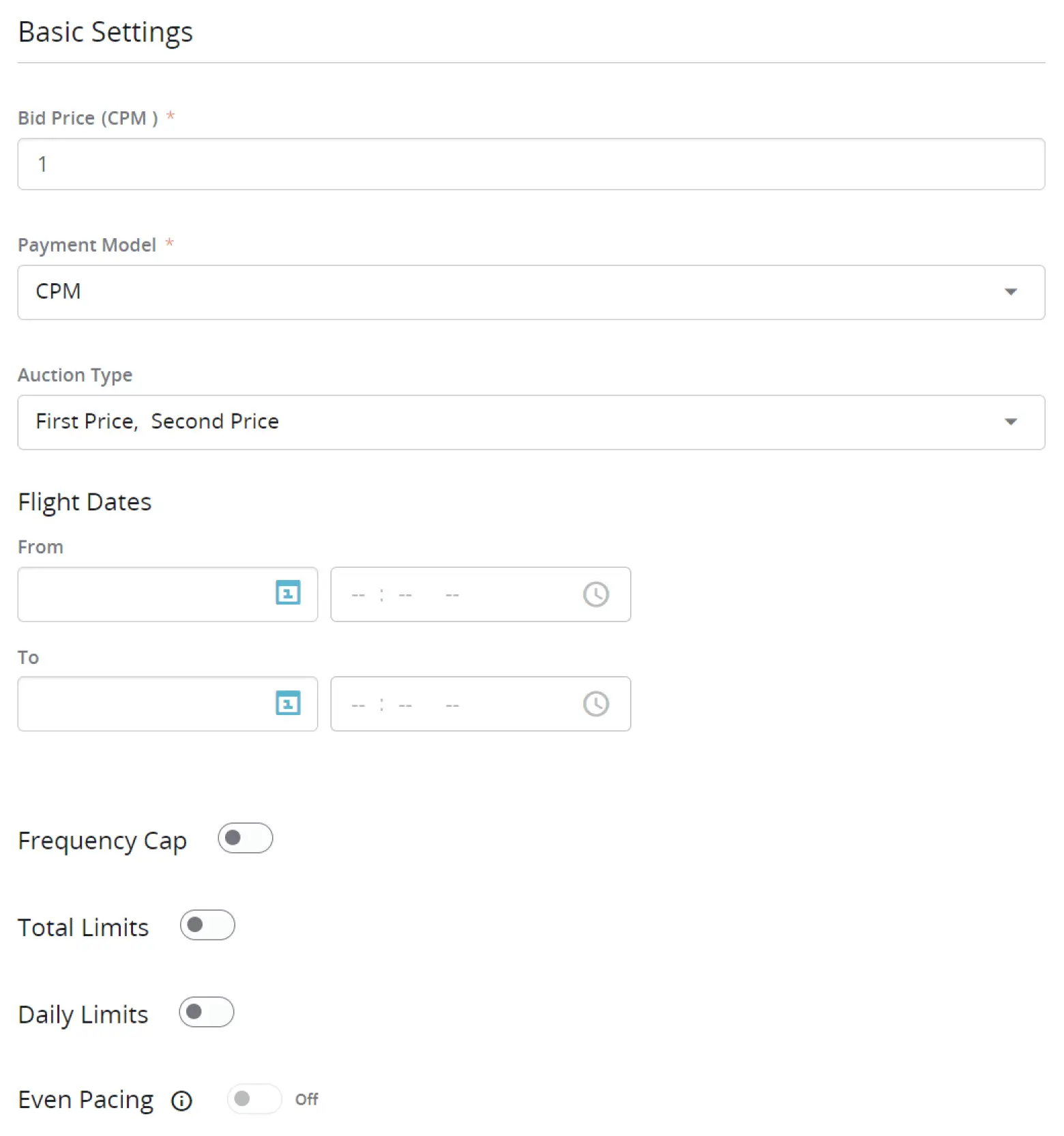 Pick Basic Parameters