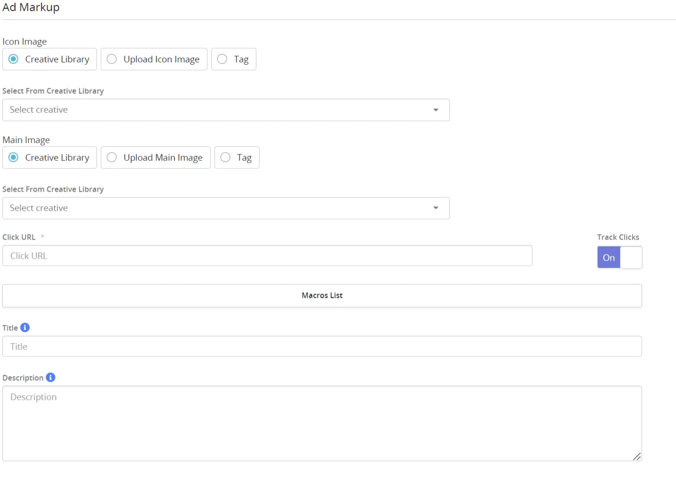 Change Ad Creative Settings
