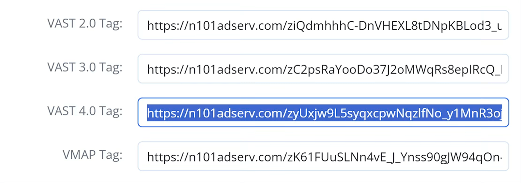video ad tag copying