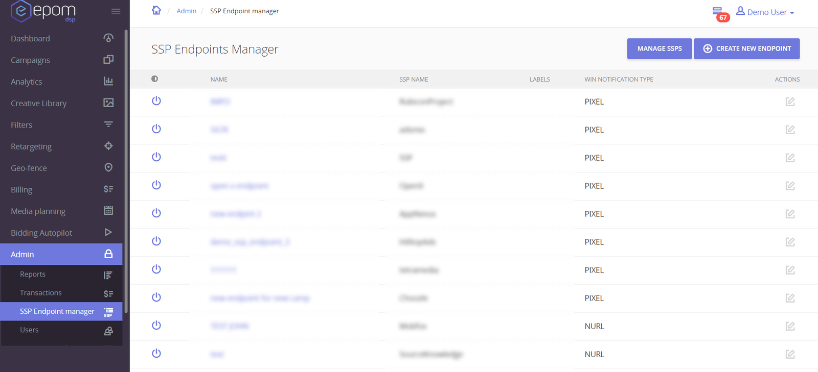 Epom DSP Endpoint Manager
